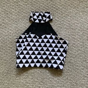 Black & White Checkered Crop Top